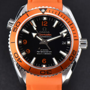 Planet Ocean 600m 42mm VSF Black Dial Orange Bezel Orange Rubber Strap A8500