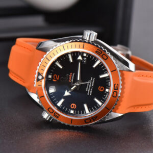 Planet Ocean 600m 42mm VSF Black Dial Orange Bezel Orange Rubber Strap A8500 - Image 13