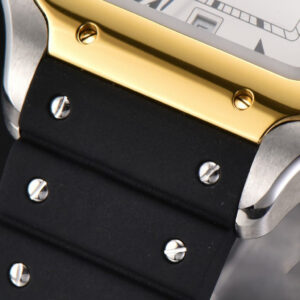 Santos Large 40mm YG/SS GF White Dial Black Rubber Strap MIYOTA 9015 - Image 17