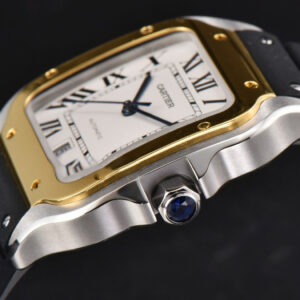 Santos Large 40mm YG/SS GF White Dial Black Rubber Strap MIYOTA 9015 - Image 18