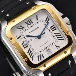 Santos Large 40mm YG/SS GF White Dial Black Rubber Strap MIYOTA 9015 - Image 19