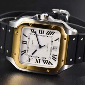 Santos Large 40mm YG/SS GF White Dial Black Rubber Strap MIYOTA 9015 - Image 20
