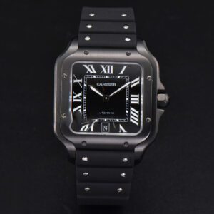 Santos Large 40mm PVD GF Black Dial Black Rubber Strap MIYOTA 9015 - Image 11