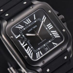 Santos Large 40mm PVD GF Black Dial Black Rubber Strap MIYOTA 9015 - Image 19