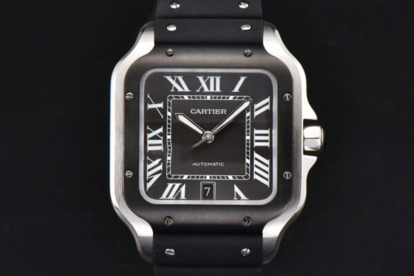 Santos Large 40mm GF Black Dial Black Rubber Strap MIYOTA 9015