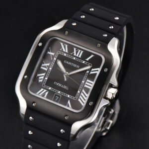 Santos Large 40mm GF Black Dial Black Rubber Strap MIYOTA 9015 - Image 12