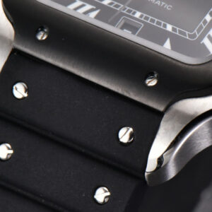 Santos Large 40mm GF Black Dial Black Rubber Strap MIYOTA 9015 - Image 17