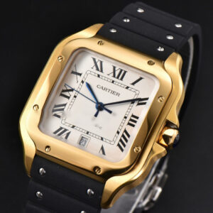 Santos Large 40mm YG GF White Dial Black Rubber Strap MIYOTA 9015 - Image 12