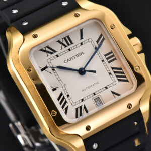 Santos Large 40mm YG GF White Dial Black Rubber Strap MIYOTA 9015 - Image 19