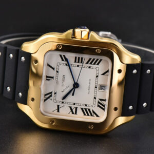 Santos Large 40mm YG GF White Dial Black Rubber Strap MIYOTA 9015 - Image 20