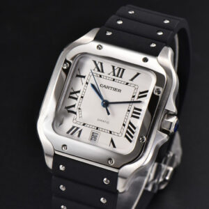 Santos Large 40mm GF White Dial Black Rubber Strap MIYOTA 9015 - Image 18