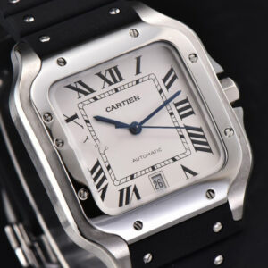 Santos Large 40mm GF White Dial Black Rubber Strap MIYOTA 9015 - Image 24