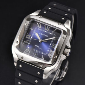Santos Large 40mm GF Blue Dial Black Rubber Strap MIYOTA 9015