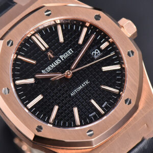 Royal Oak 15400 RG JF Black Dial Black Leather Strap V5 MY9015 - Image 10