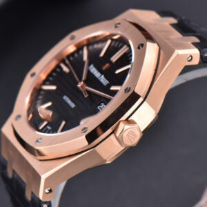 Royal Oak 15400 RG JF Black Dial Black Leather Strap V5 MY9015 - Image 11