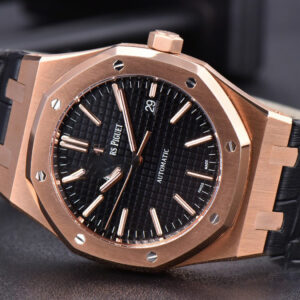Royal Oak 15400 RG JF Black Dial Black Leather Strap V5 MY9015 - Image 14