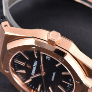 Royal Oak 15400 RG JF Black Dial Black Leather Strap V5 MY9015 - Image 15