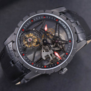 Excalibur Spider BBRF 47mm Skeleton Dial Black Leather Strap Flying Tourbillon Manual Wind - Image 5
