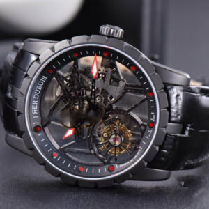 Excalibur Spider BBRF 47mm Skeleton Dial Black Leather Strap Flying Tourbillon Manual Wind - Image 6