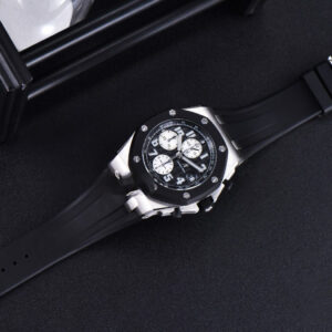 Royal Oak Offshore 25940SK 42mm JF Rubberclad Black/Silver Dial Rubber Strap A7750 - Image 3