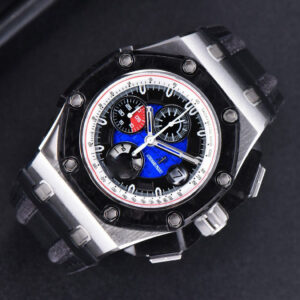 Royal Oak Offshore Grand Prix 44mm JF Real Forge Carbon Parts Blue Dial Leather Strap V3 A3126 - Image 5
