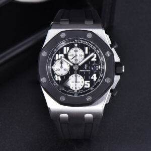Royal Oak Offshore 25940SK 42mm JF Rubberclad Black/Silver Dial Rubber Strap A7750 - Image 4