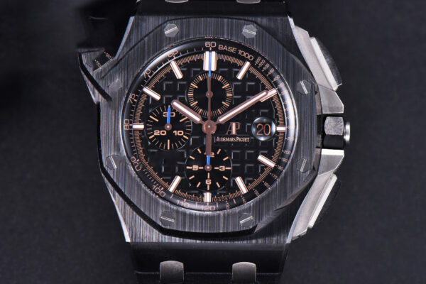 Royal Oak Offshore 26405CE 44mm RG JF Black Dial RG Marker Black Rubber Strap A3126 V2
