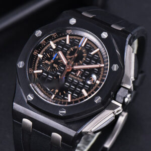 Royal Oak Offshore 26405CE 44mm RG JF Black Dial RG Marker Black Rubber Strap A3126 V2 - Image 4