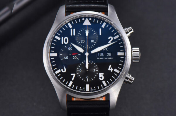 Pilot Chrono Spitfire IW377709 ZF 43MM Black Dial Black Leather Strap A7750