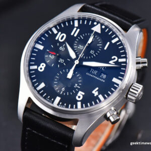 Pilot Chrono Spitfire IW377709 ZF 43MM Black Dial Black Leather Strap A7750 - Image 5