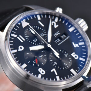 Pilot Chrono Spitfire IW377709 ZF 43MM Black Dial Black Leather Strap A7750 - Image 11