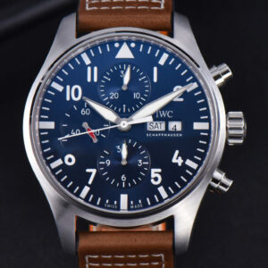 Pilot Chrono Spitfire IW377714 ZF 43MM Blue Dial Brown Leather Strap A7750