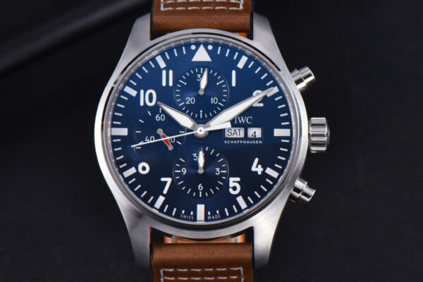 Pilot Chrono Spitfire IW377714 ZF 43MM Blue Dial Brown Leather Strap A7750