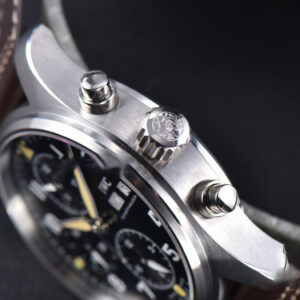 Pilot Chrono Spitfire IW387903 SS ZF 41MM Black Dial Brown Leather Strap A7750 - Image 6