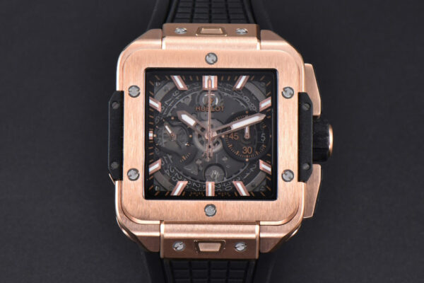 Square Bang Unico 42mm BBF RG Skeleton Dial Rubber Strap A1280
