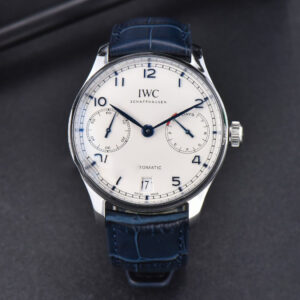 Portuguese Real PR IW500107 ZF 42MM White Dial Blue Marker Blue Leather Strap A51011