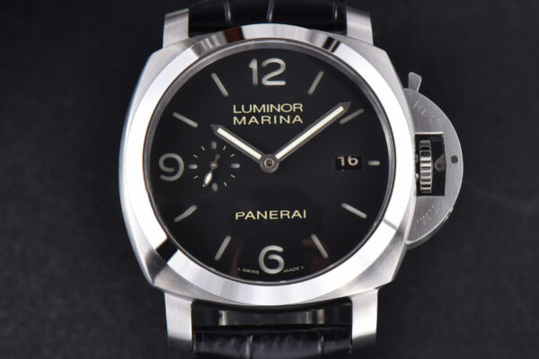 PAM312 Luminor 1950 3 Days VSF 44mm Black Dial Leather Strap P9000