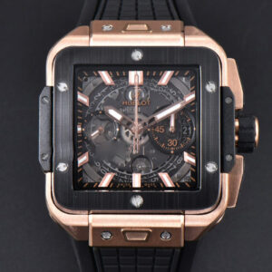 Square Bang Unico 42mm BBF RG Ceramic Skeleton Dial Rubber Strap A1280