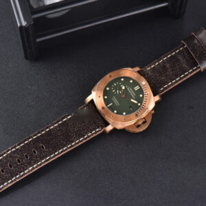 PAM382 Bronzo Submersible VSF 47mm Green Dial Leather Strap P9000 - Image 5