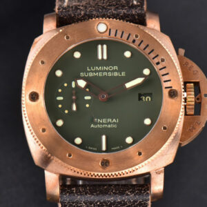 PAM382 Bronzo Submersible VSF 47mm Green Dial Leather Strap P9000