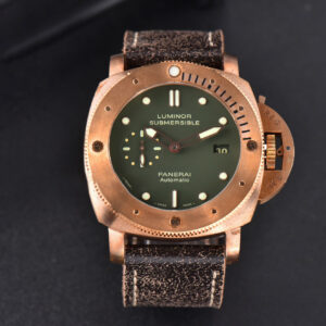 PAM382 Bronzo Submersible VSF 47mm Green Dial Leather Strap P9000 - Image 6