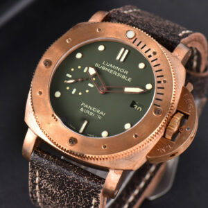 PAM382 Bronzo Submersible VSF 47mm Green Dial Leather Strap P9000 - Image 7
