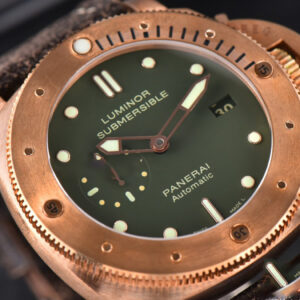 PAM382 Bronzo Submersible VSF 47mm Green Dial Leather Strap P9000 - Image 12