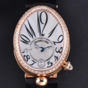 Queen of Naples Ladies ZF 28.5MM RG Diamond White MOP Dial Leather Strap Jap 6T51