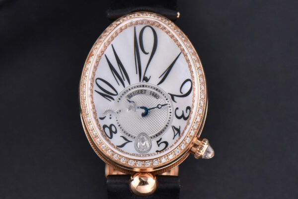 Queen of Naples Ladies ZF 28.5MM RG Diamond White MOP Dial Leather Strap Jap 6T51