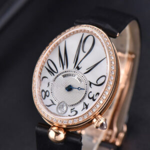 Queen of Naples Ladies ZF 28.5MM RG Diamond White MOP Dial Leather Strap Jap 6T51 - Image 2