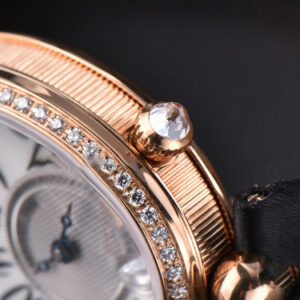 Queen of Naples Ladies ZF 28.5MM RG Diamond White MOP Dial Leather Strap Jap 6T51 - Image 8