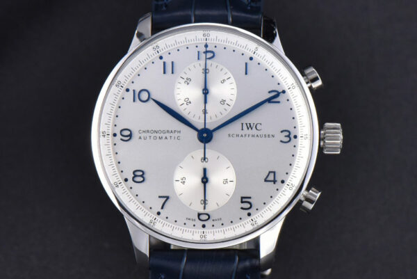 Portugieser Chrono IW371446 ZF 41MM White Dial Blue Strap Cal69355