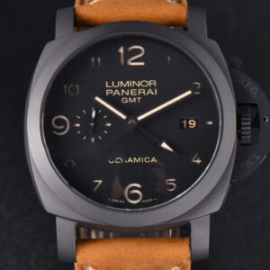 PAM441 Luminor 1950 GMT Ceramic VSF 44mm 3 Days Black DIal Leather Strap P9001