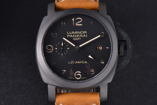 PAM441 Luminor 1950 GMT Ceramic VSF 44mm 3 Days Black DIal Leather Strap P9001